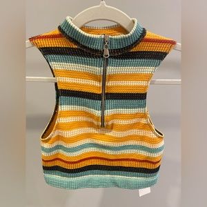 NWT URBAN OUTFITTERS Out From Under Sleeveless Zip Crop Top, Size M/L